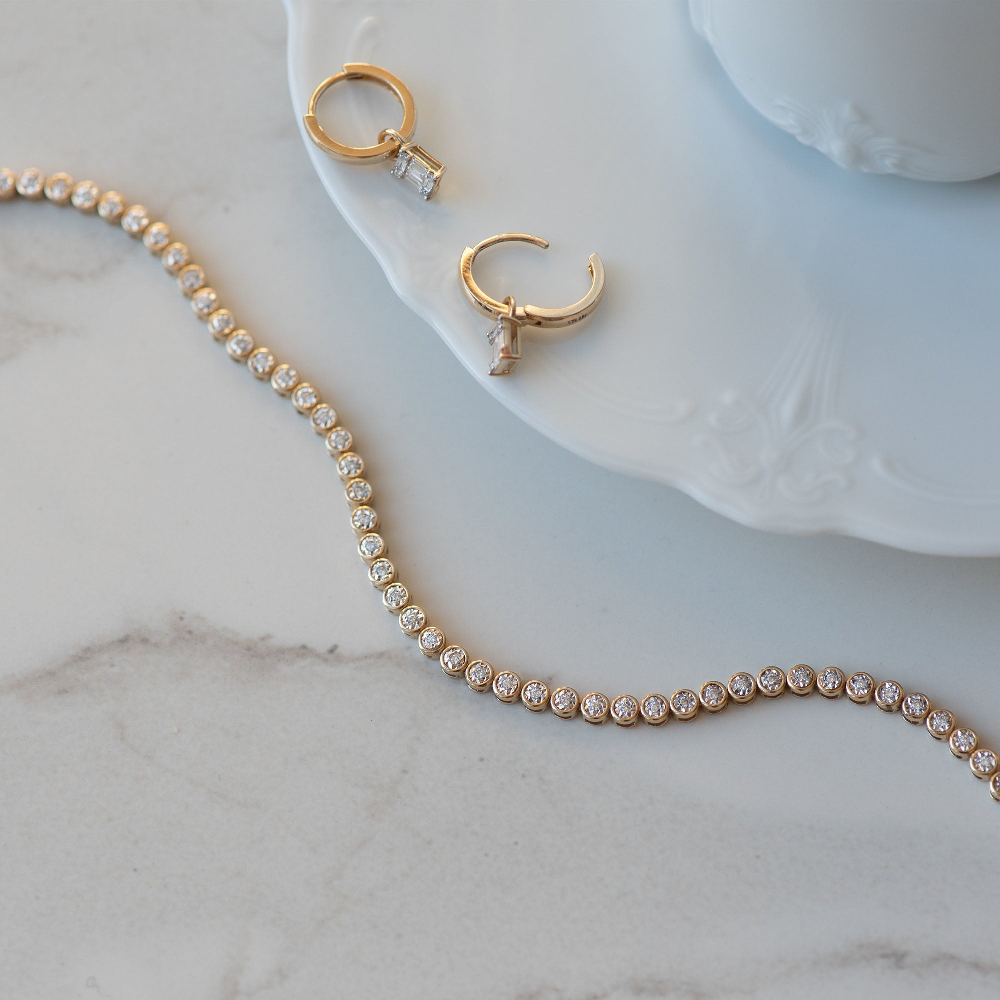 De la Paix Maxime 14 karat gold hoop earrings with diamond 0.26 carat