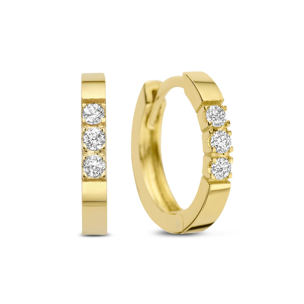 De la Paix Madeline 14 karat gold hoop earrings with diamond 0.15 ct