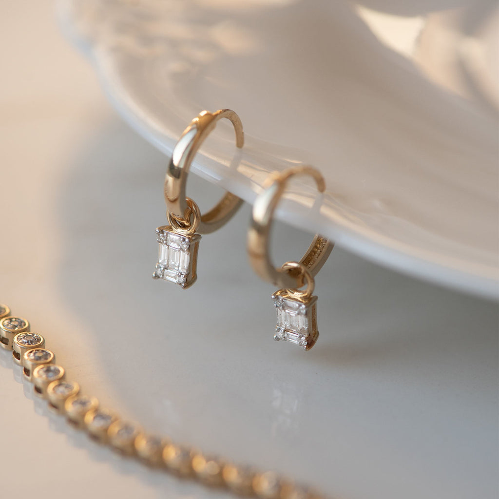 De la Paix Maxime 14 karat gold hoop earrings with diamond 0.26 carat