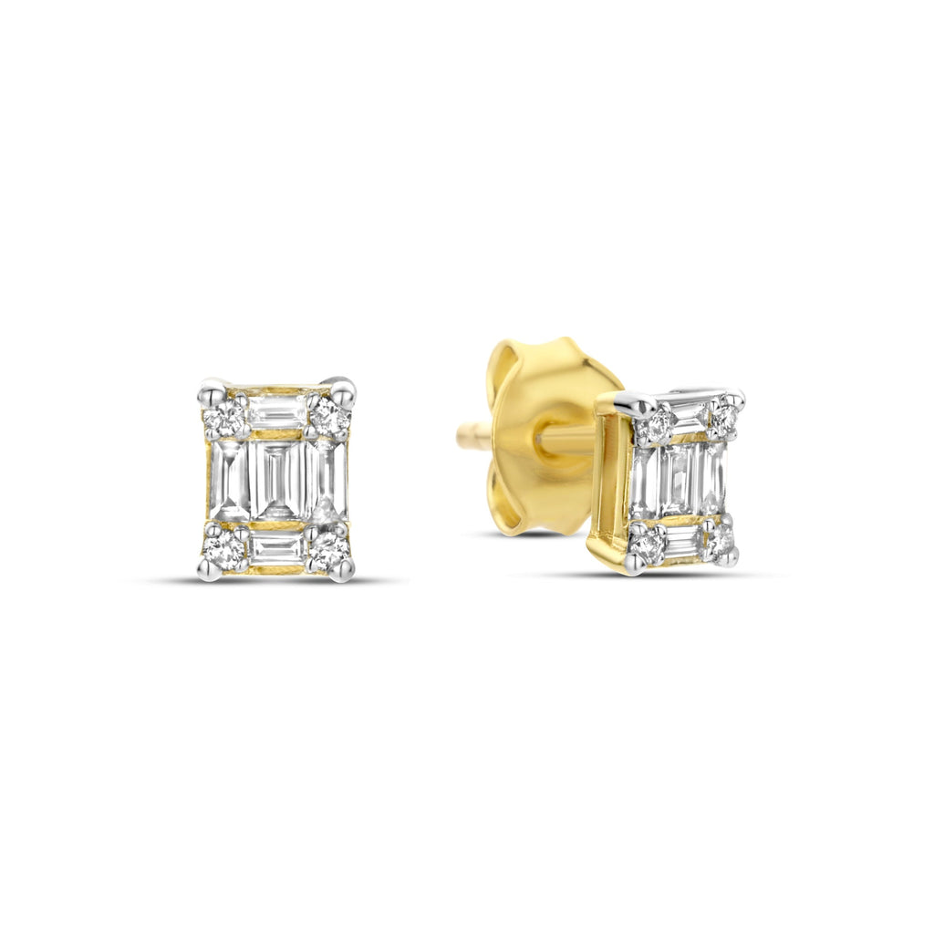 De la Paix Maxime 14 karat gold stud ear studs with diamond 0.26 carat