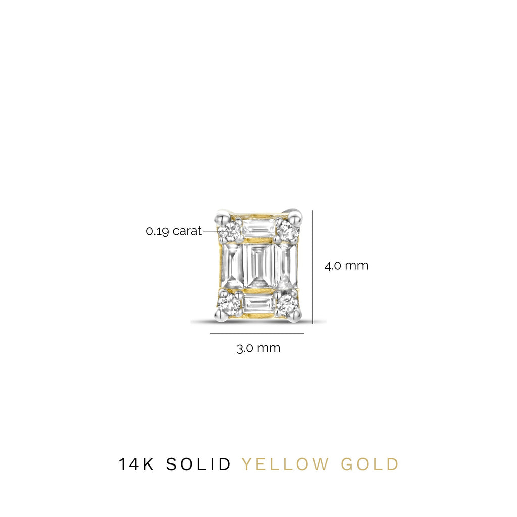 De la Paix Maxime 14 karat gold stud ear studs with diamond 0.26 carat