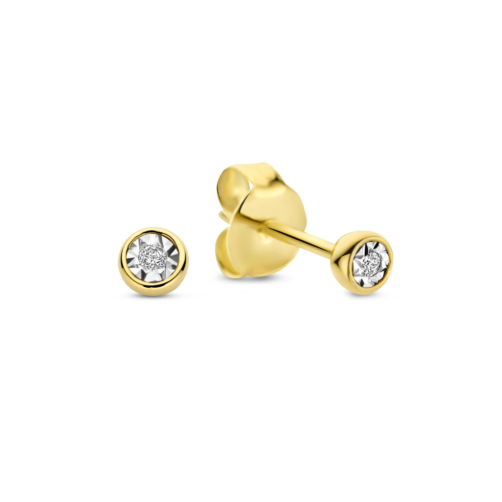 De la Paix Inaya 14 karat gold ear studs with diamond 0.02 carat
