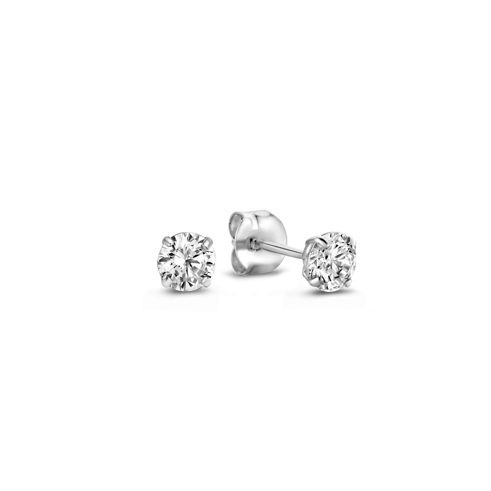 Cadeau d'Isabel 14 karat white gold earring set with zirconia stones