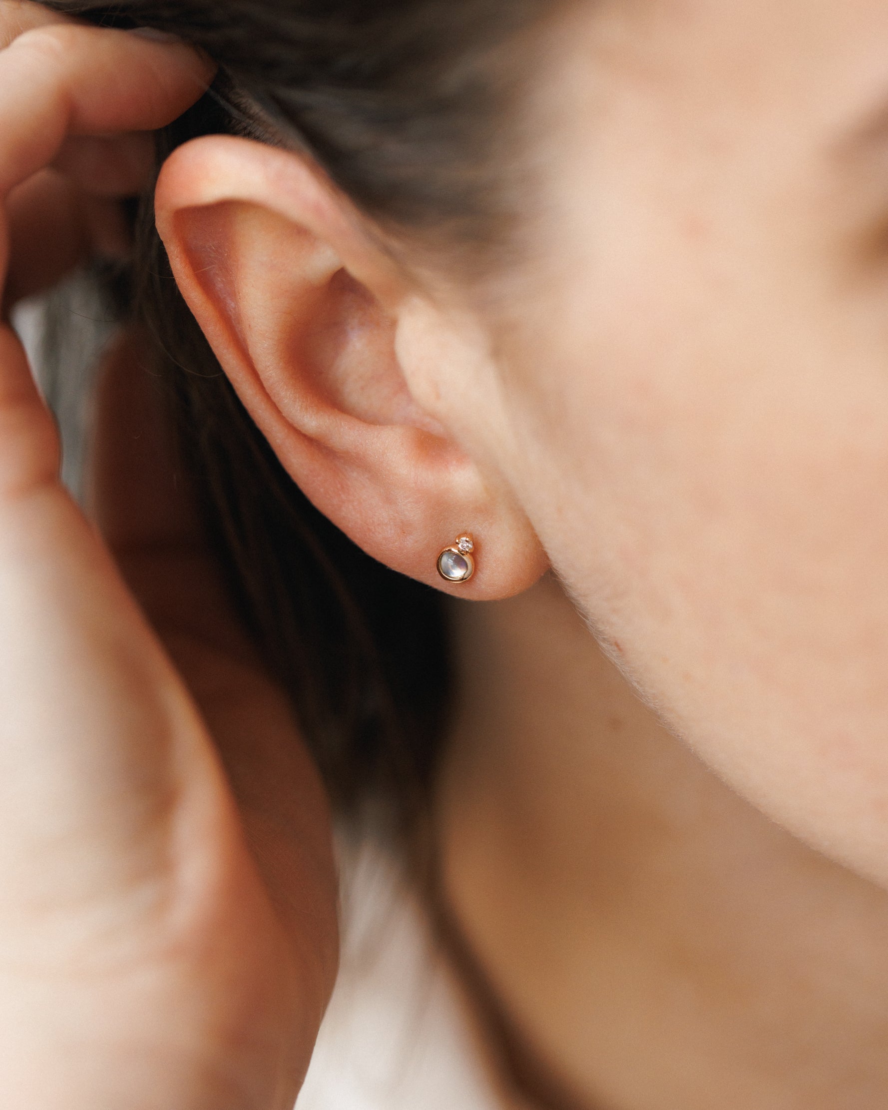 Solid Gold Moonstruck Studs