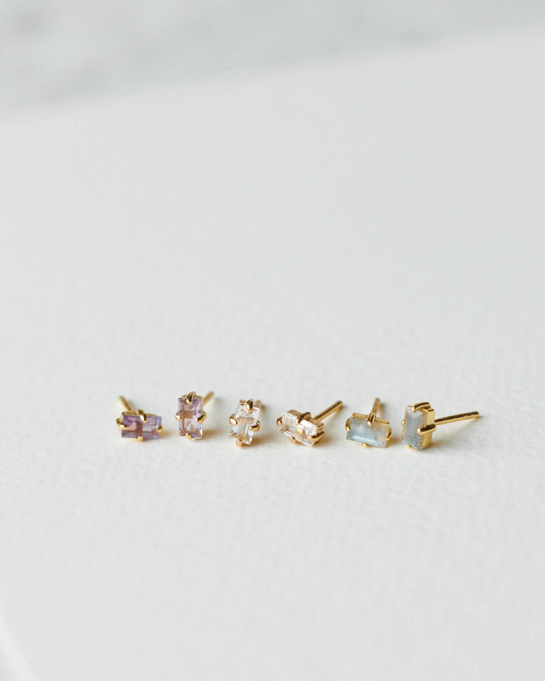 Labradorite Grand Baguette Studs