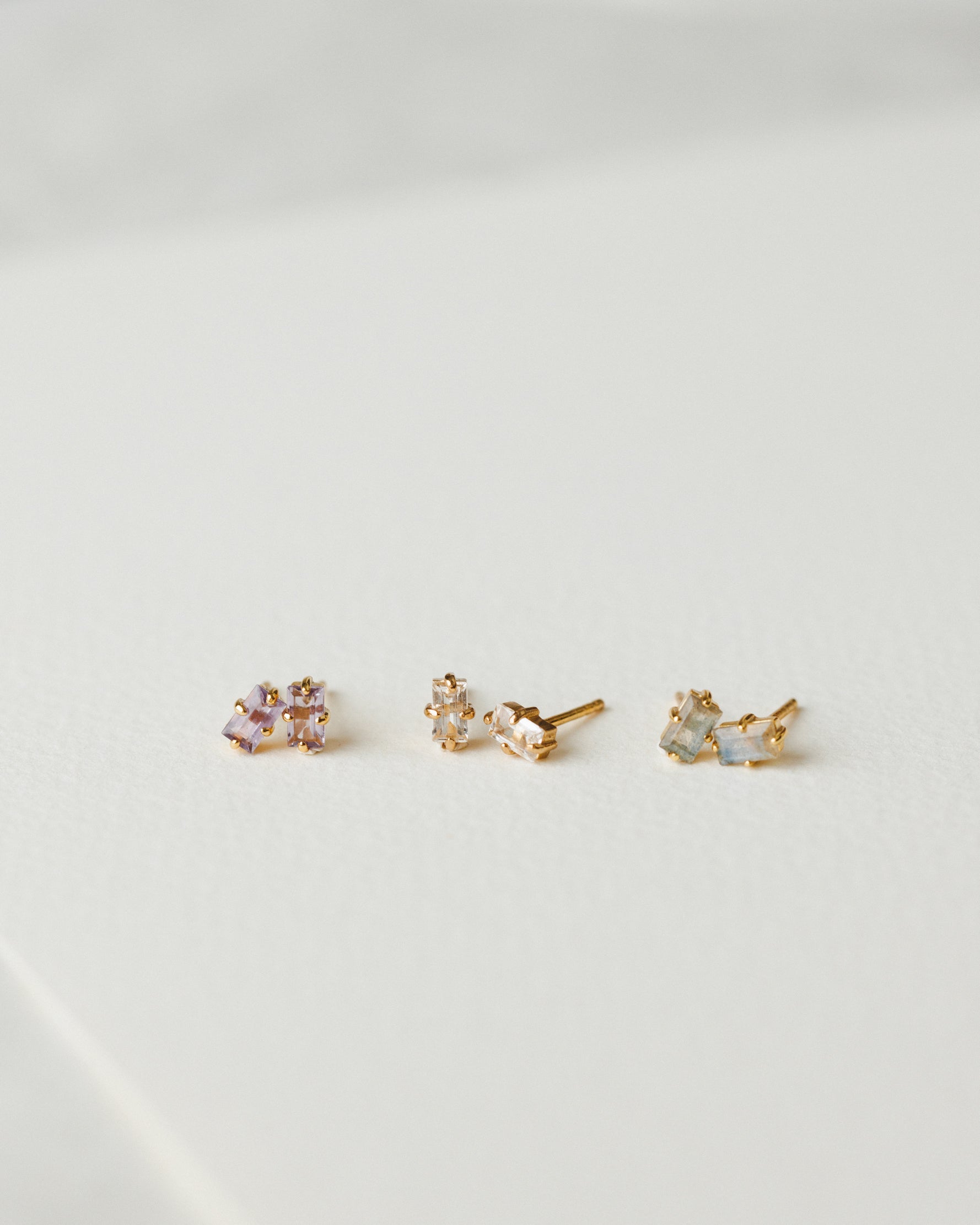 Labradorite Grand Baguette Studs