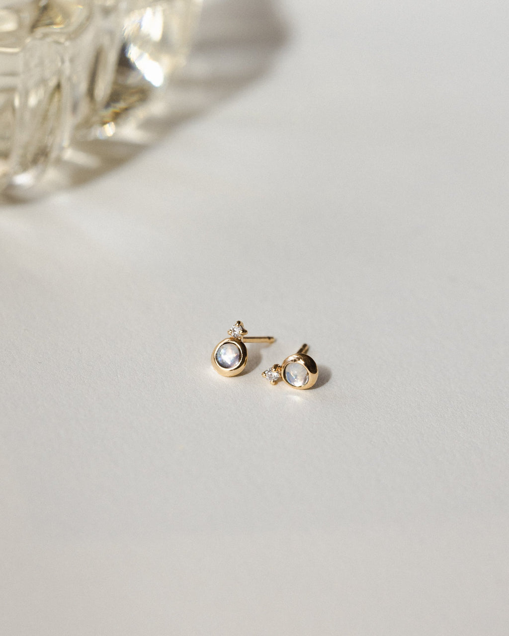 Solid Gold Moonstruck Studs